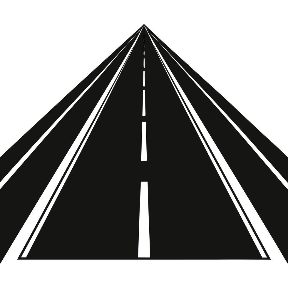 an empty highway with a white line on it vector