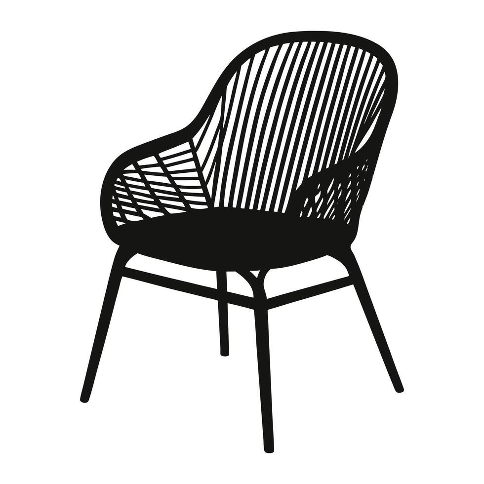 black and white illustration of a chair. vector