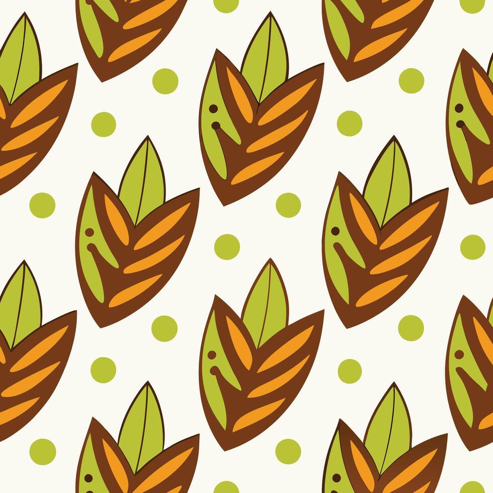 simple natural pattern Pixar art style bold line. vector