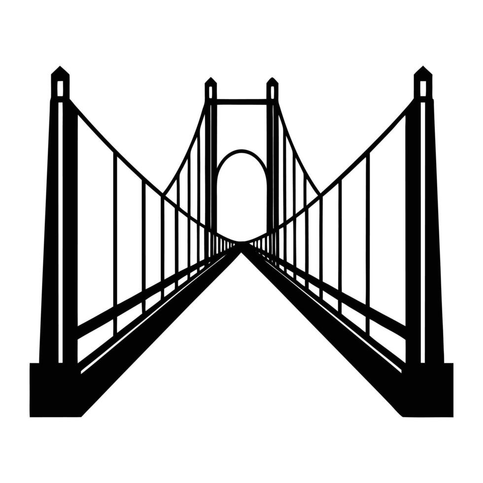a black and white illustration of a bridge white background vector