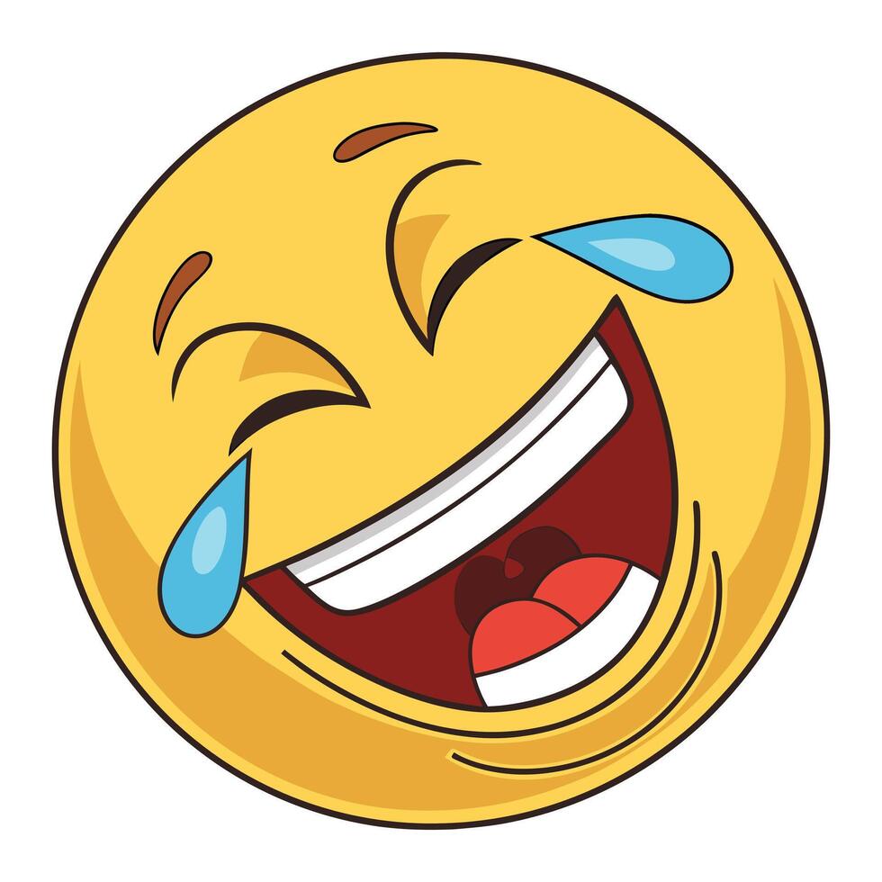 a cartoon smiley face with tears on it vector