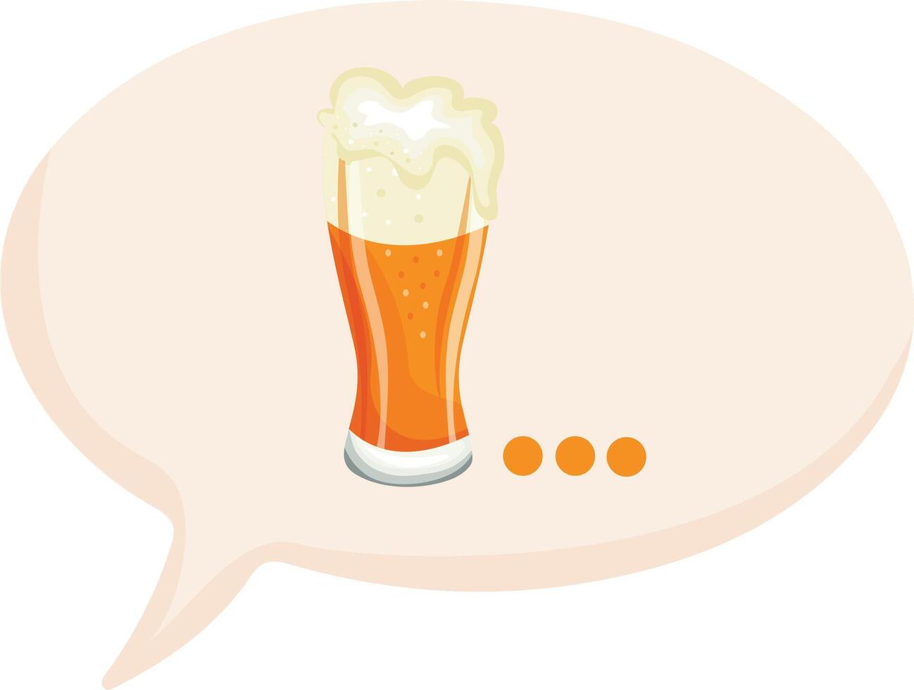 colorful speech bubble template with a drink namely light beer in a long glass in a cartoon style vector