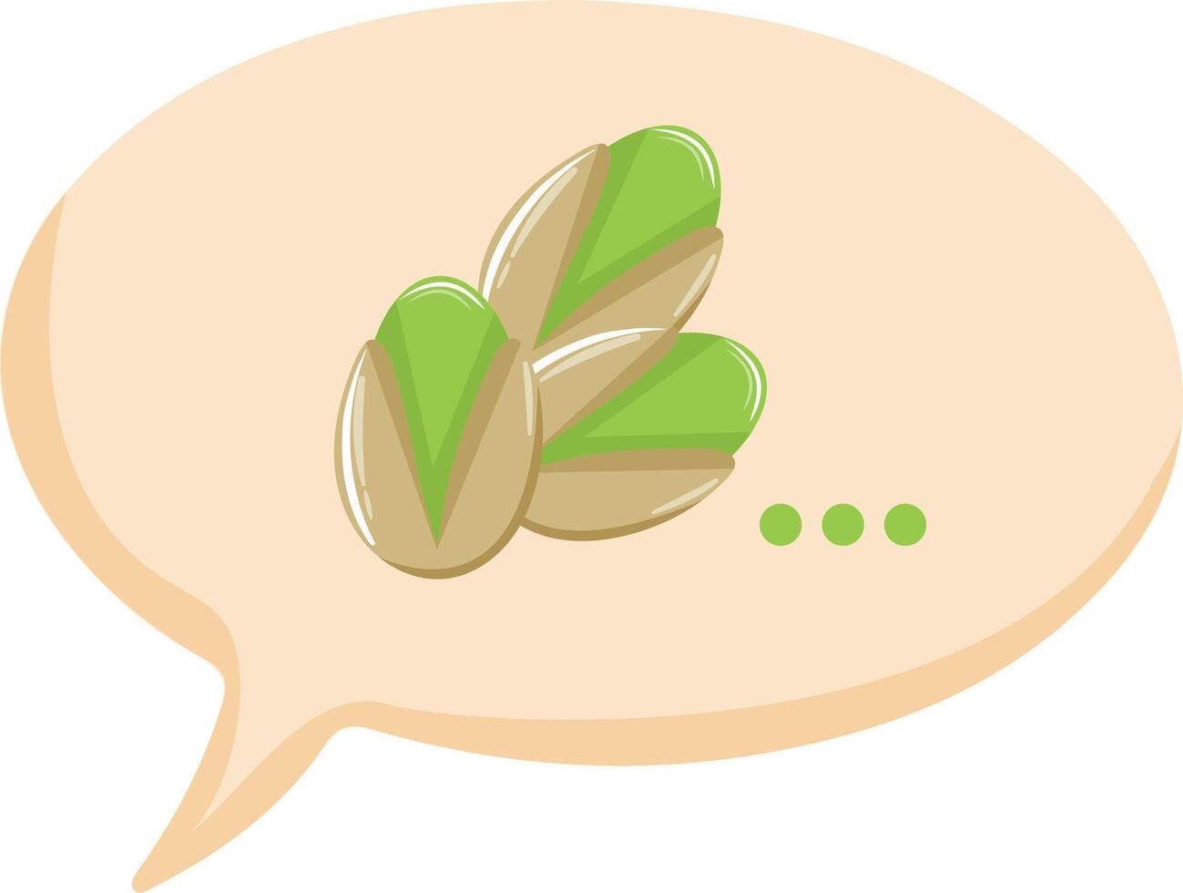 colorful speech bubble template with food namely pistachios in cartoon style vector