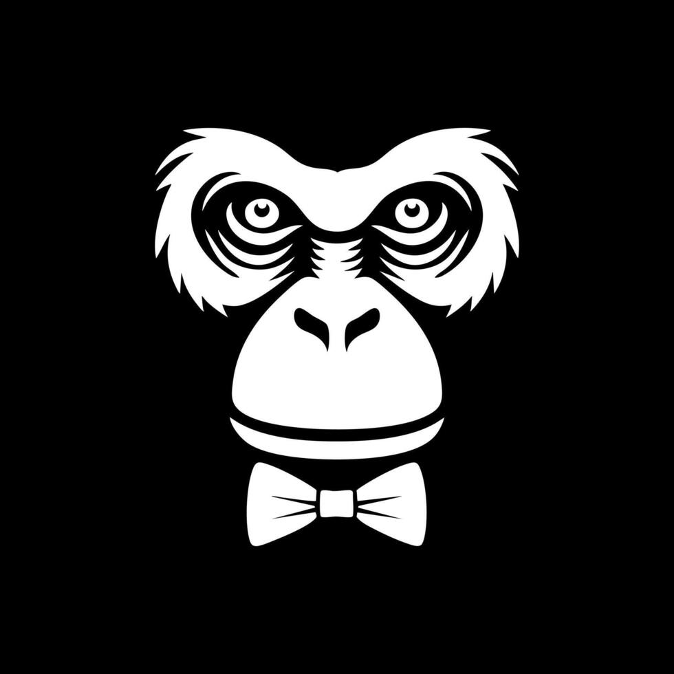 minimalist Orangutan with Bow Tie vector