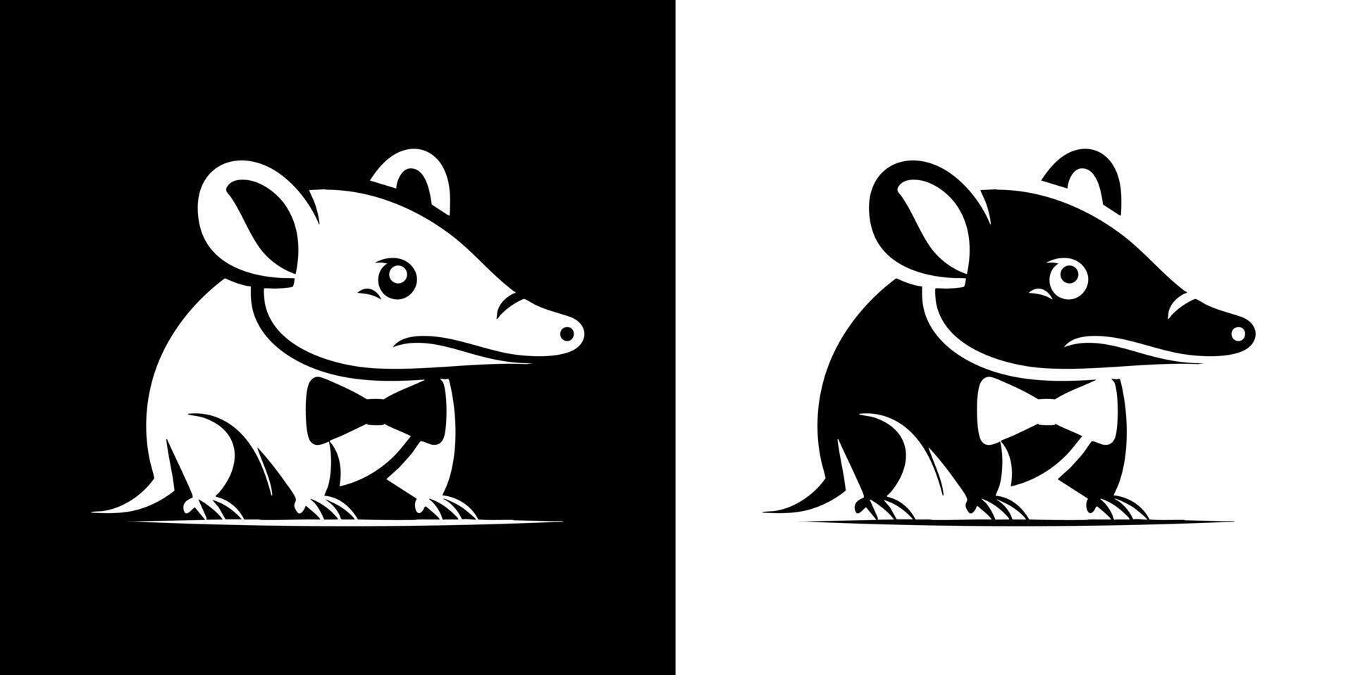minimalist Armadillo with Bow Tie vector