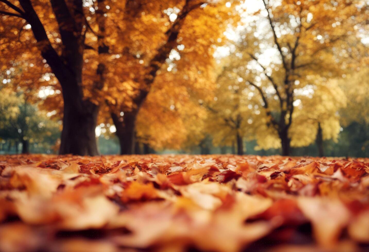 autumn foliage colorful park falling gold bright bokeh natural seasonal background tree beautiful landscape season leaf leaves fall scene photo