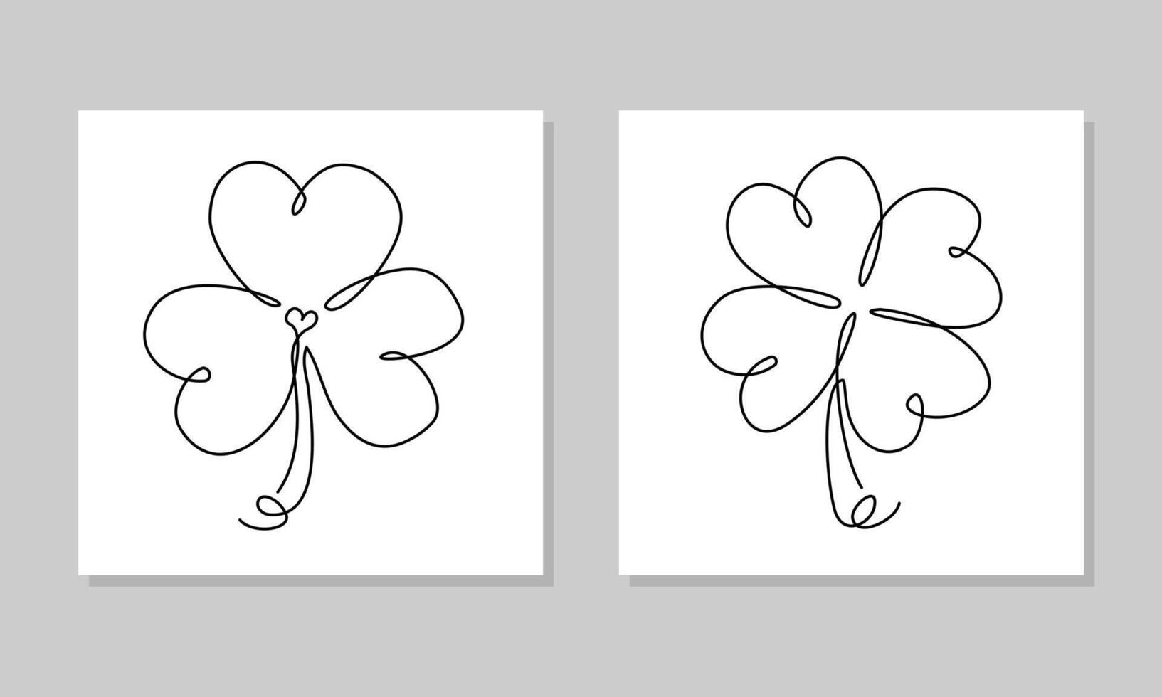 Clover leaf line art. Continuous one line drawing isolated on white. vector