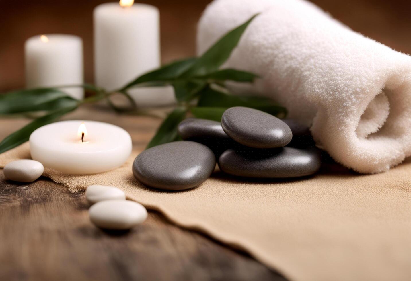 balance nature harmony massage spa zen stone alth stack towel stones pebble photo