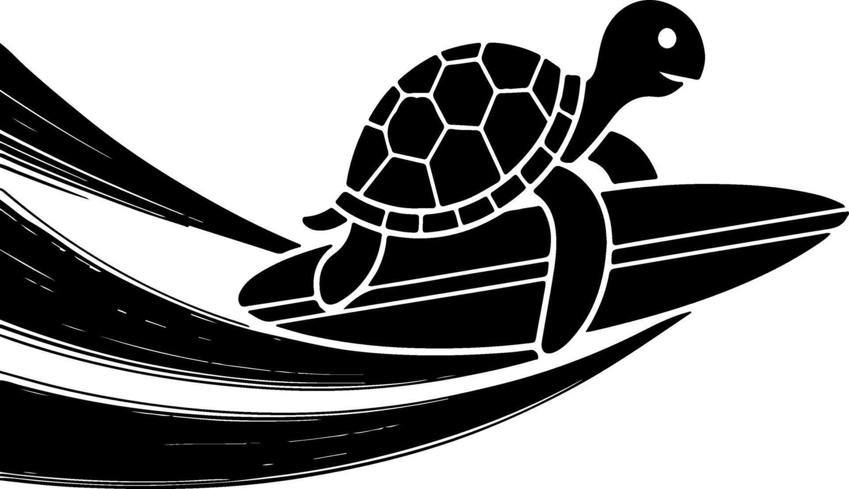 Ride the Tide with This Turtle Surfing Sketch vector