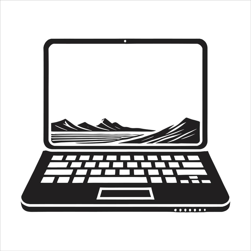Laptop computer icon vector