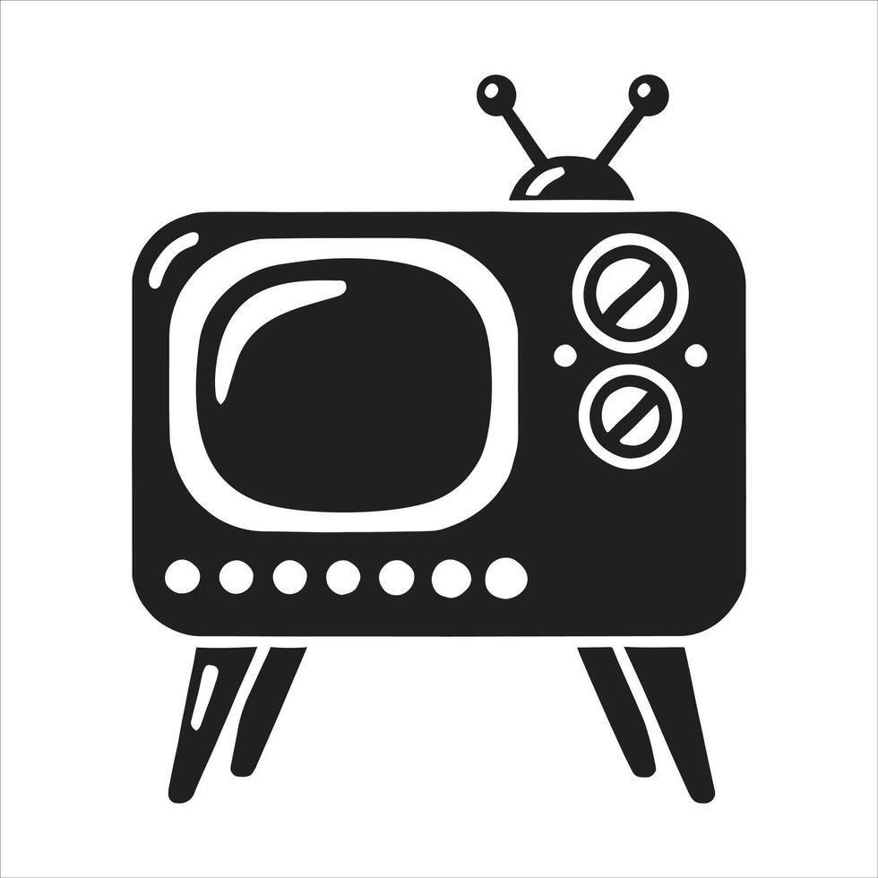 Retro tv icon illustration vector