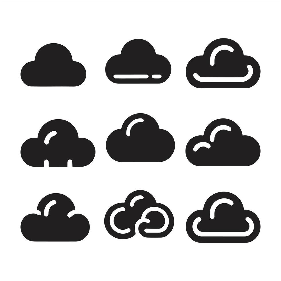 Clouds icon set illustration vector