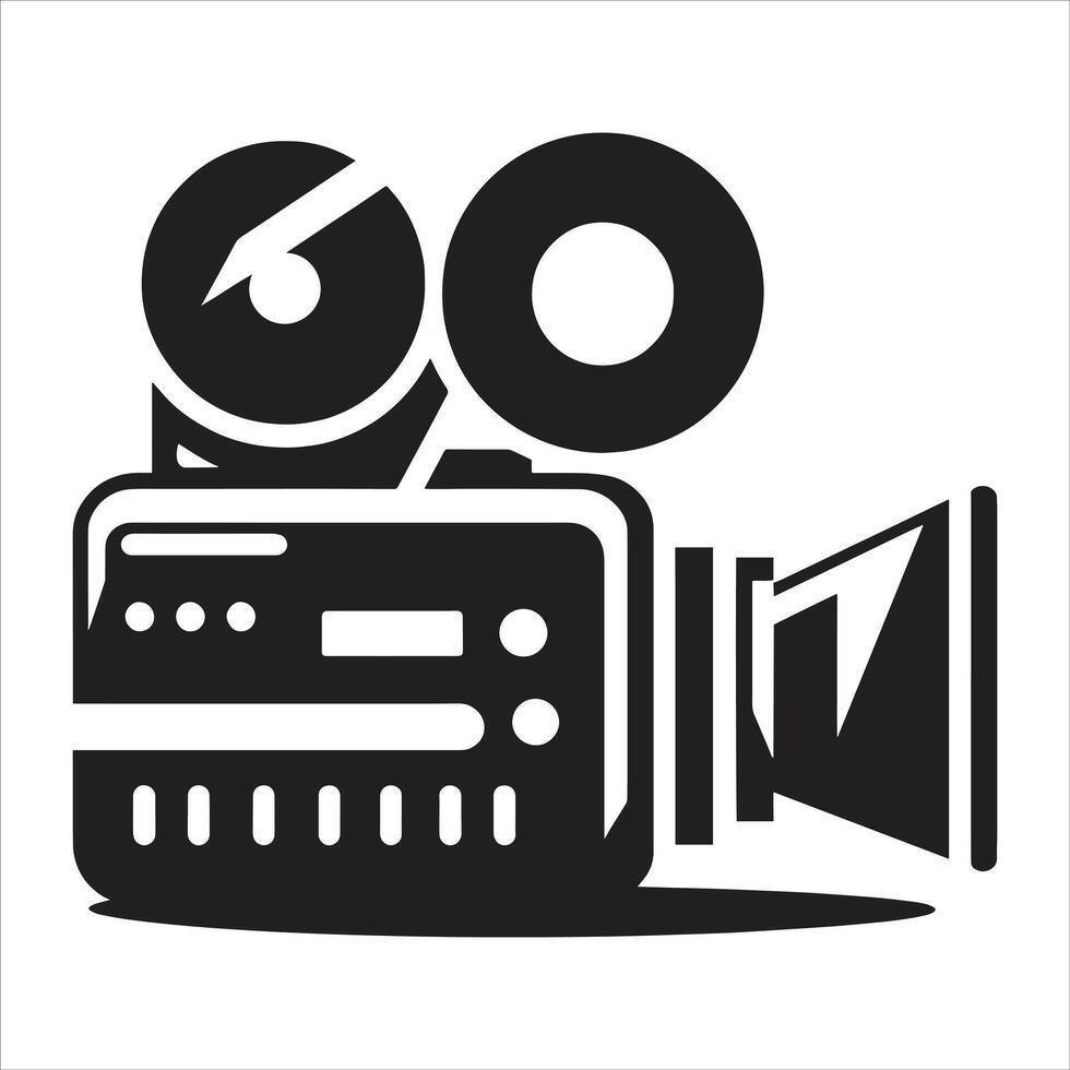 A black and white photo camera icon on a white background vector