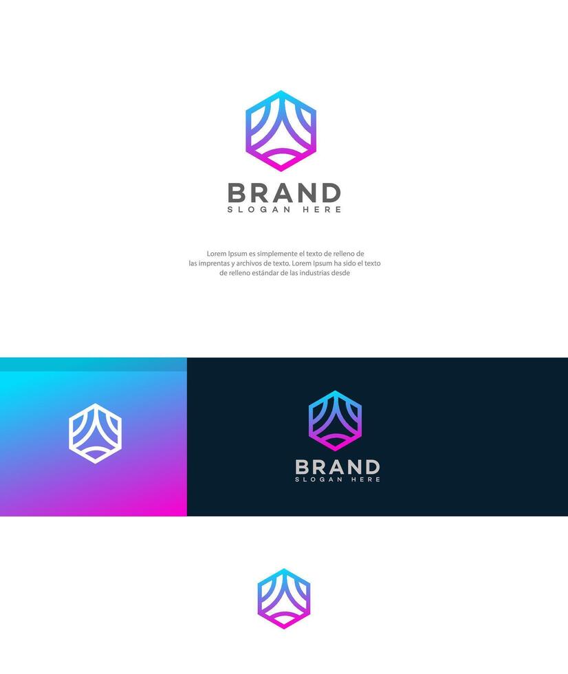 Modern Gradient Hexagon Brand Logo Design Template vector