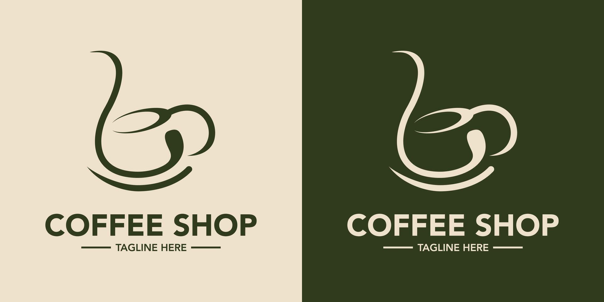 Coffee shop logo in modern and simple shape vector
