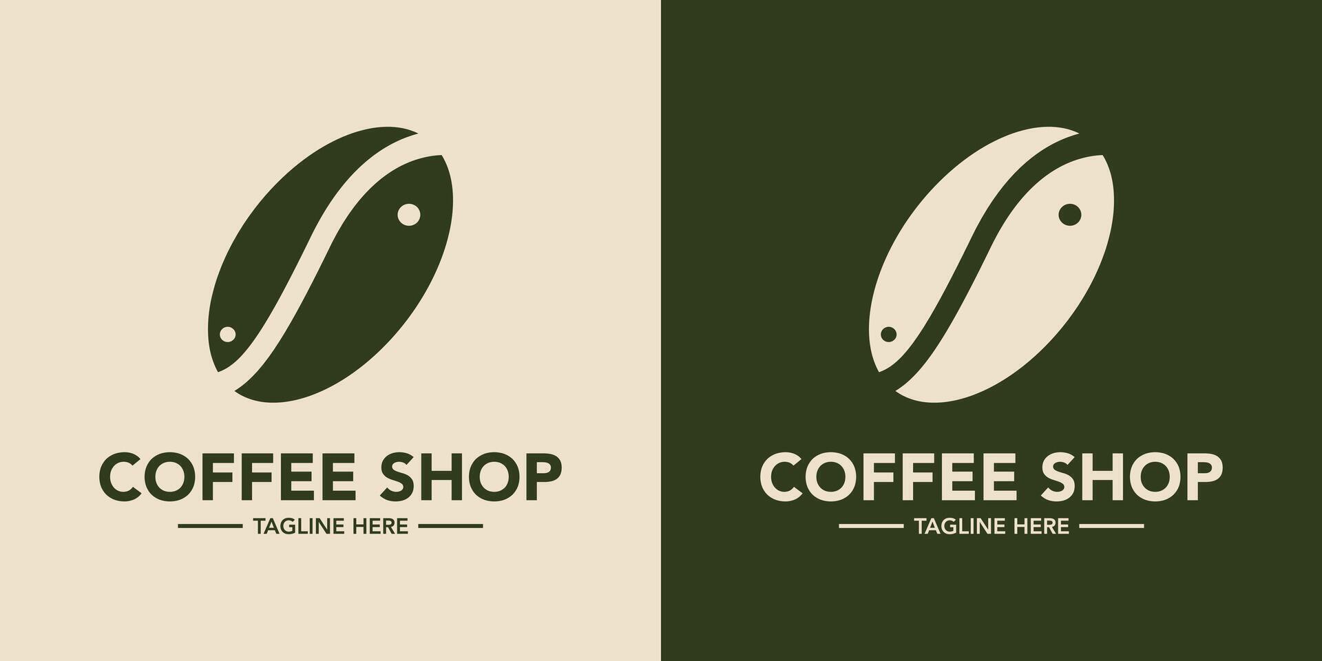 Coffee bean logo design icon vector