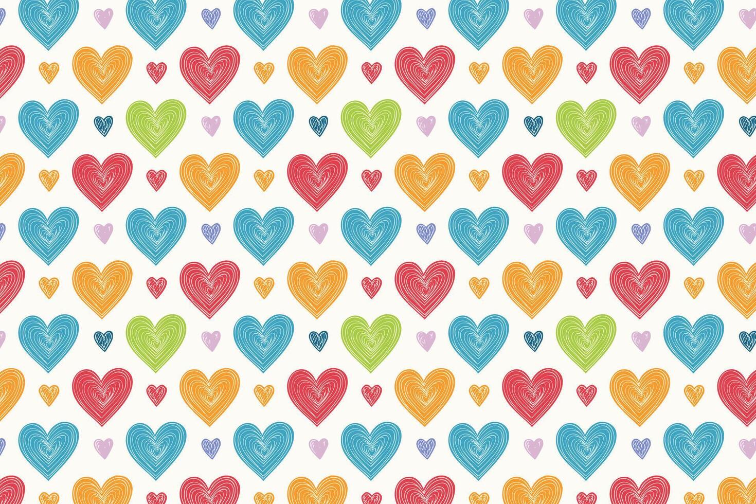 A colorful seamless pattern with hearts vector