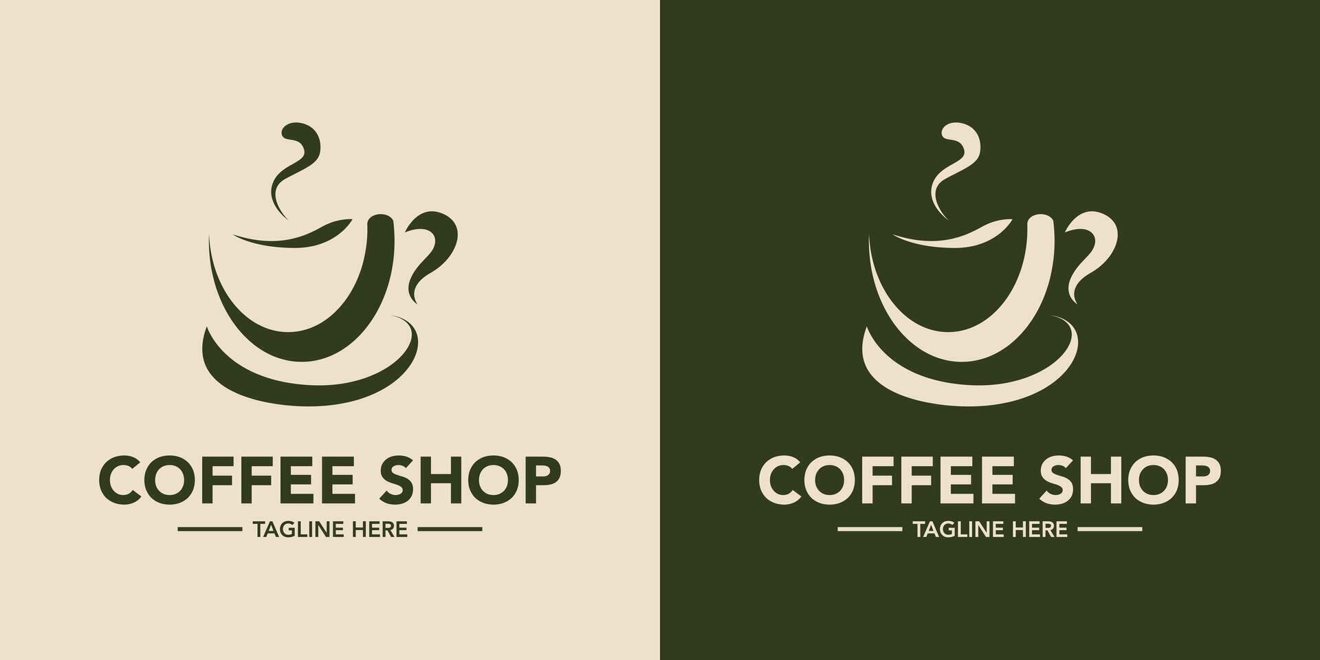 Elegant coffee shop logo minimalist simple design vector