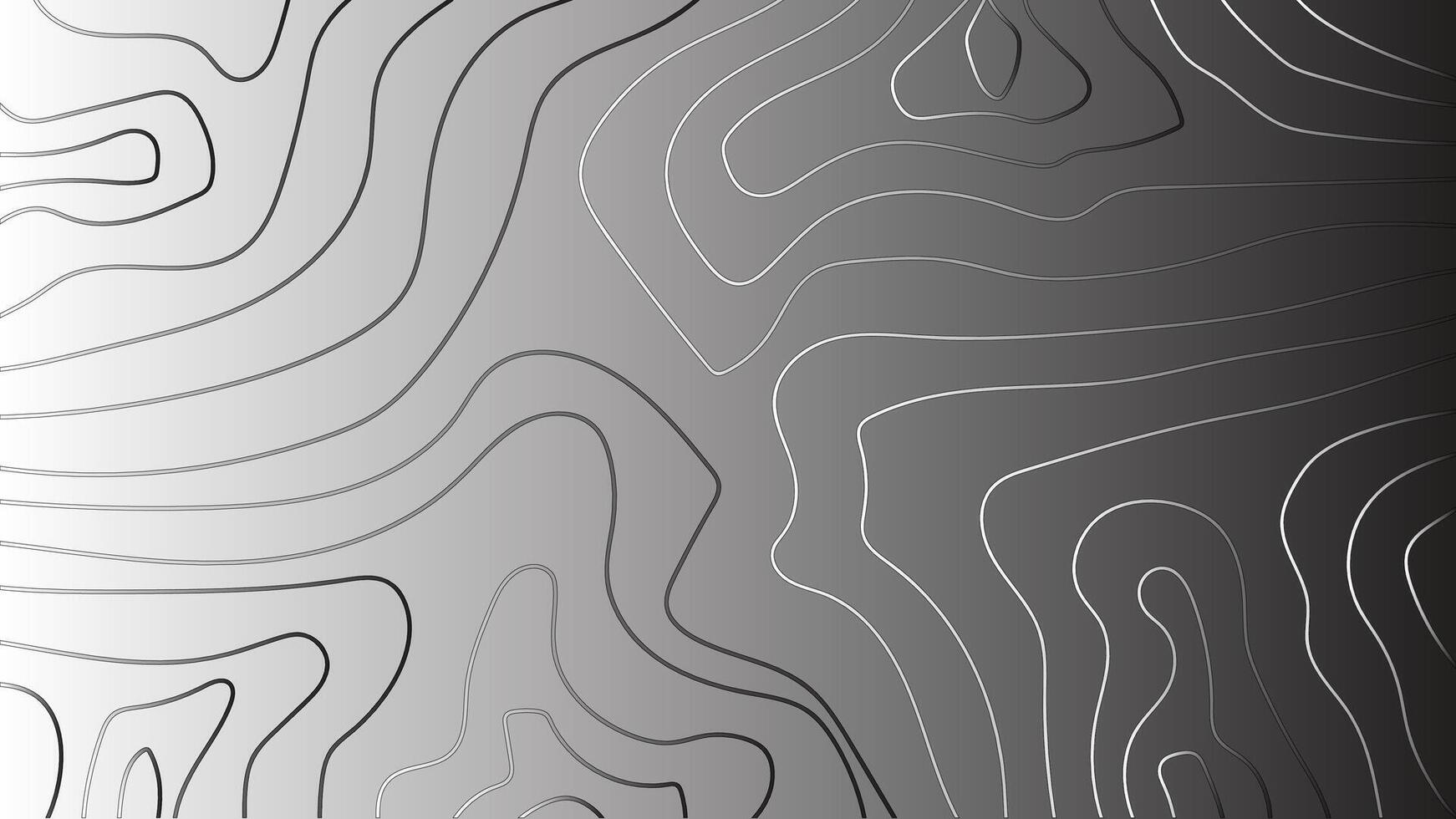 Abstract Topographic Contour Map Design With Gradient Shades in Black and White vector