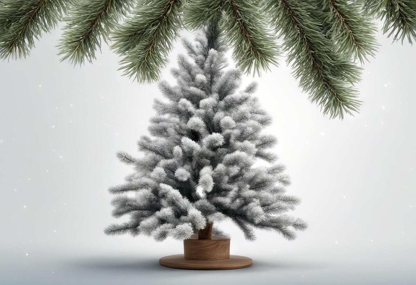white treebranch art set branches pine plant fir christmas abstract background tree spruce photo