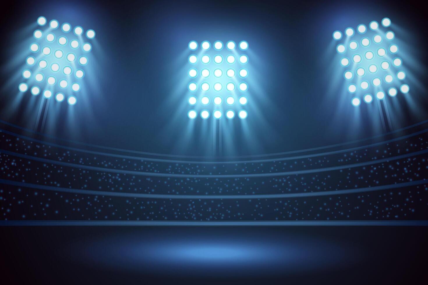 Stadium lights and Three spotlights field vector
