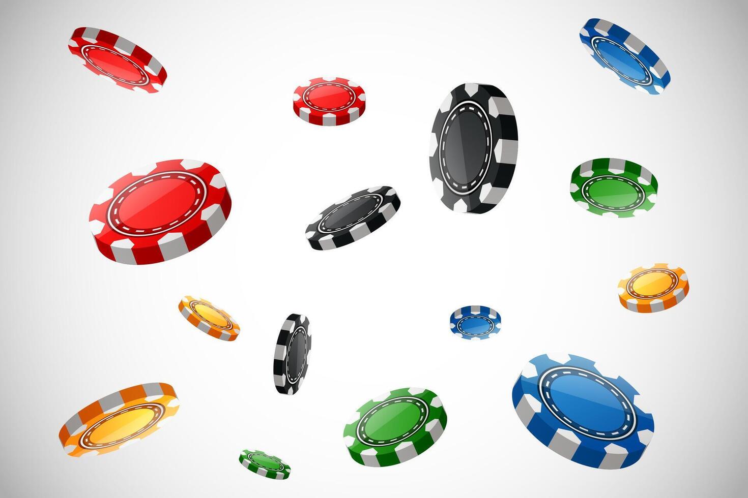 Casino poker chips flying with abstract background. Illustration vector
