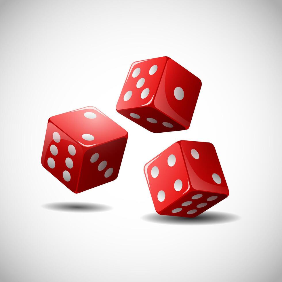 Red dice on abstract background. Illustration vector