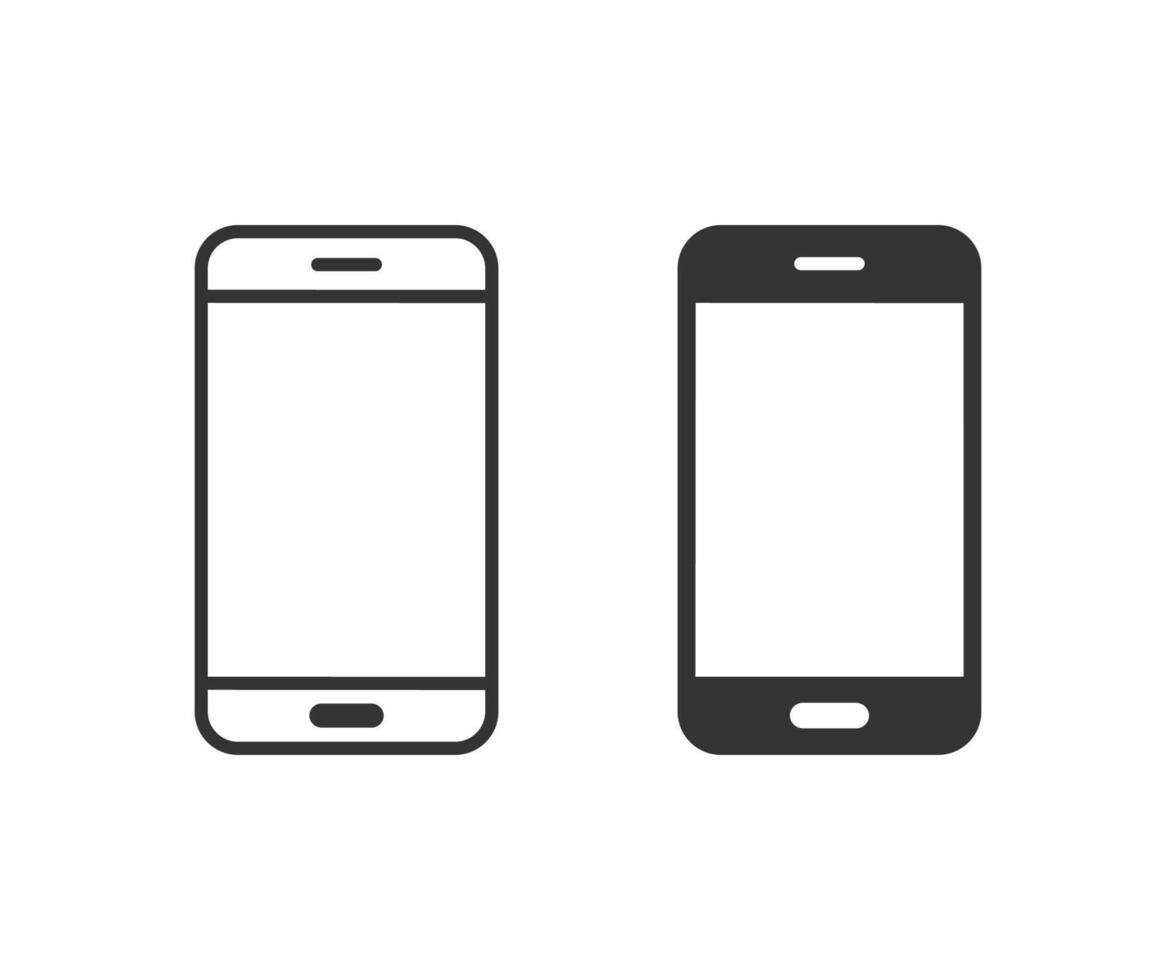 Smartphone icon isolated on background. Realistic smartphone mockup. Mobile phone icon set vector