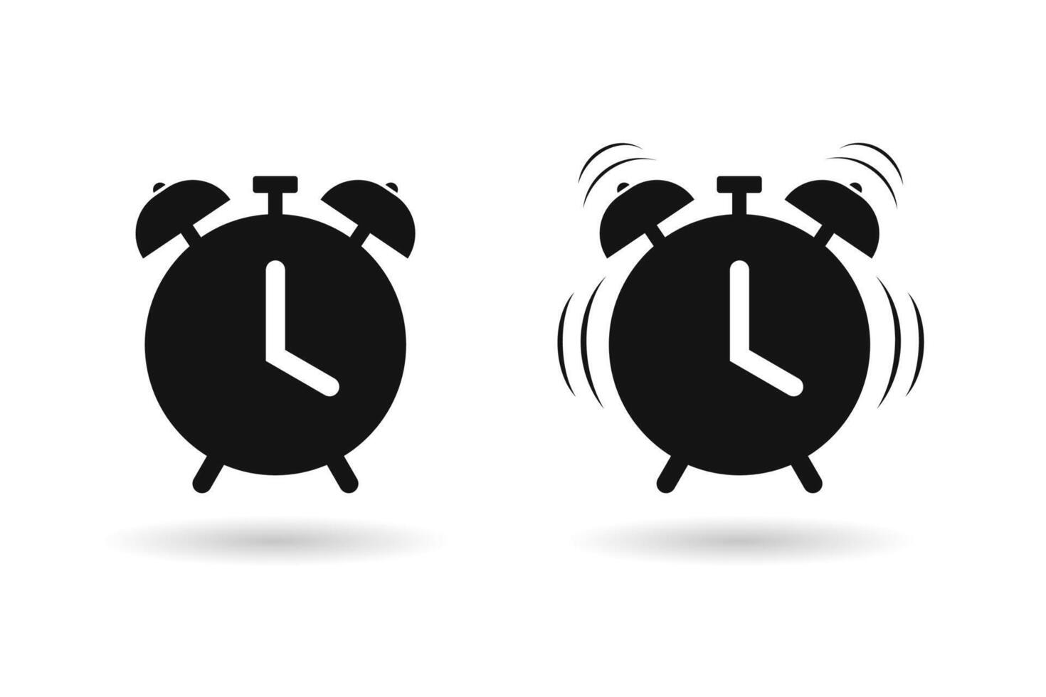 Alarm clock icon set. Alarm clock ringing icon. vector