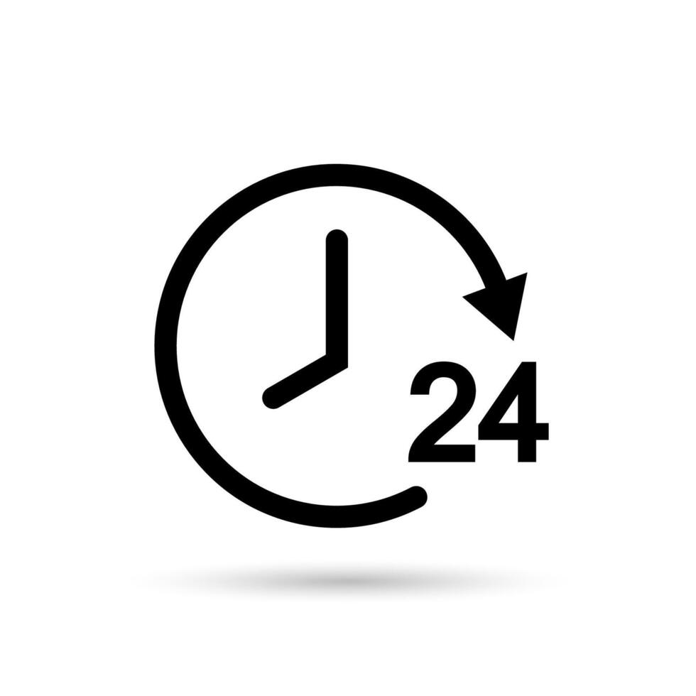 24 hours sign service . Day service icon set. 24 Hour assistance symbol. vector