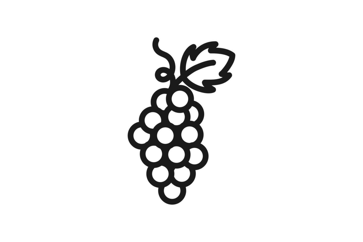 fresh fruit grapes icon line vector