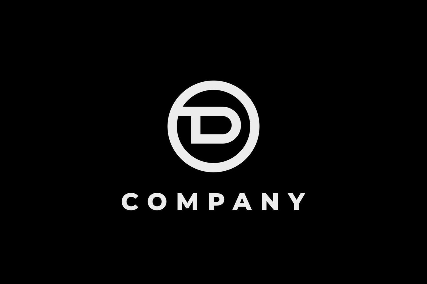 letter d on circle modern business monogram logo vector