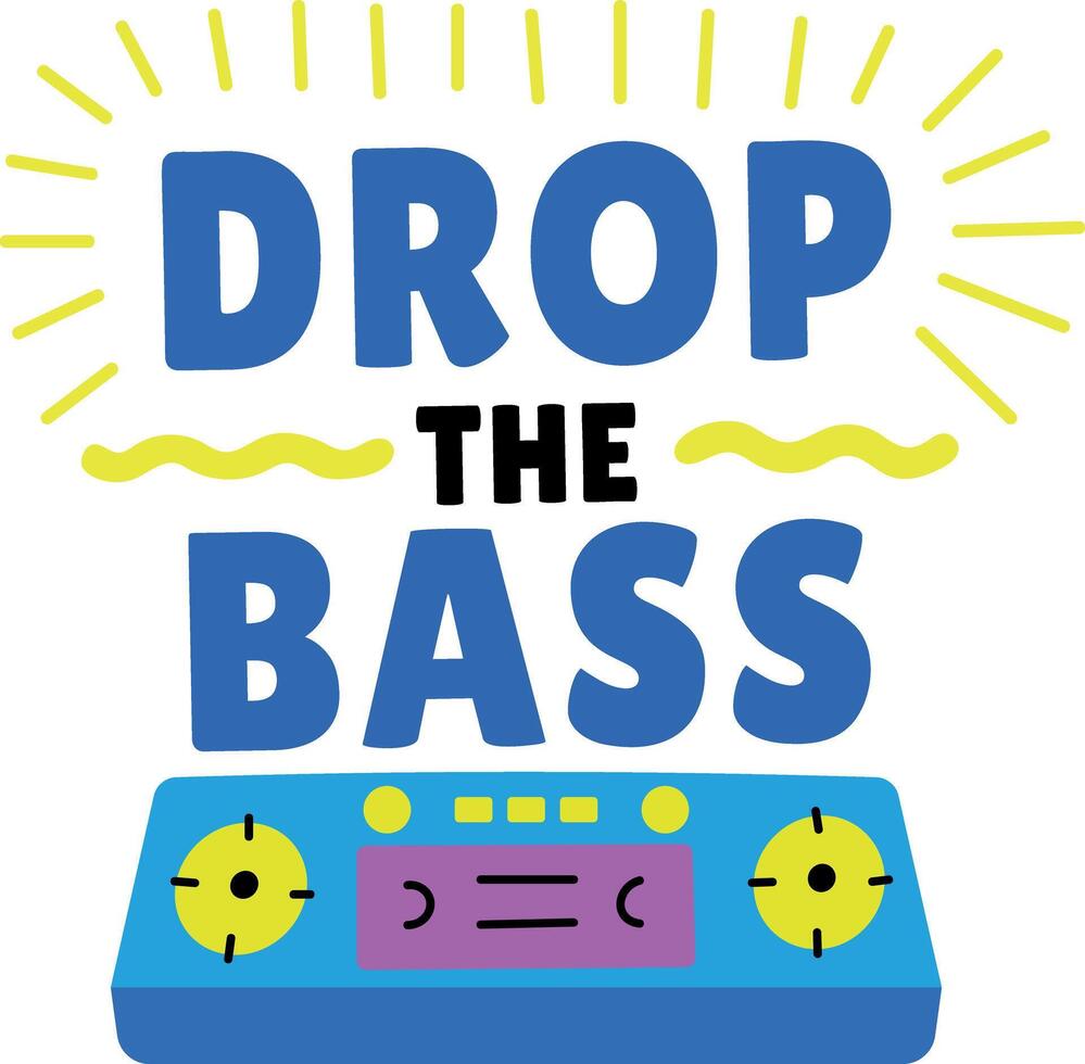 Drop bass typographic style in flat style vector