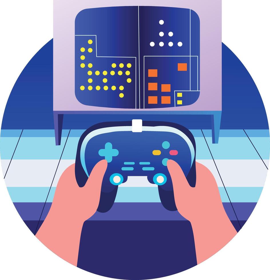 A flat style illustration of gaming console vector