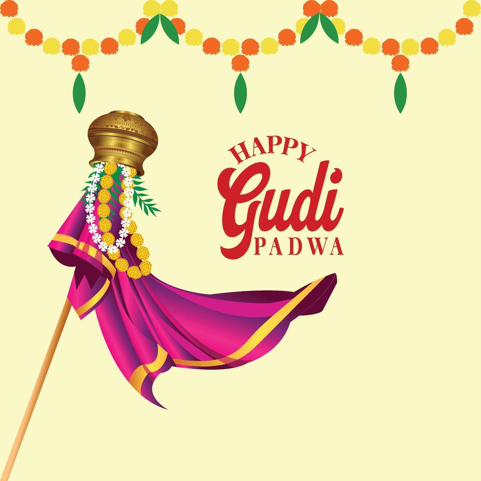 Design graphics for Hindu New Year celebrations, featuring Marathas and Konkani Gudi Padwa. Includes posters, flyers, offers, booklets, and cards, also known as Ugadi or Yugadi vector