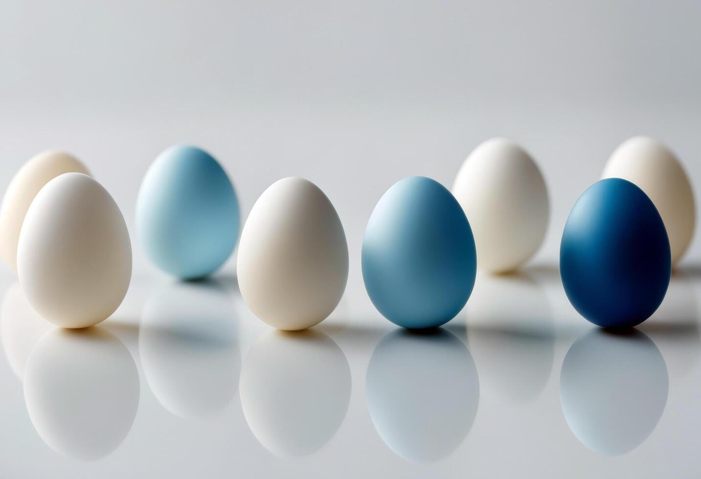 ombre Easter blue eggs Row holidays tradition background white minimalism concept style isolated Pattern Texture Design Banner Frame Gold Spring photo