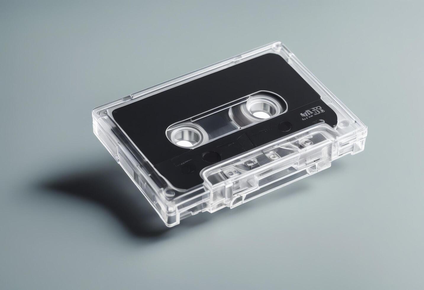 clear mock tape packaging cover cassete analog mockup design casset cassette side view case retro casete box back blank plastic olated magnetic vintage template photo