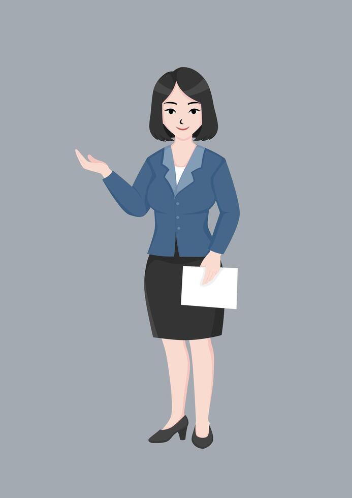 Business woman doing presentation vector