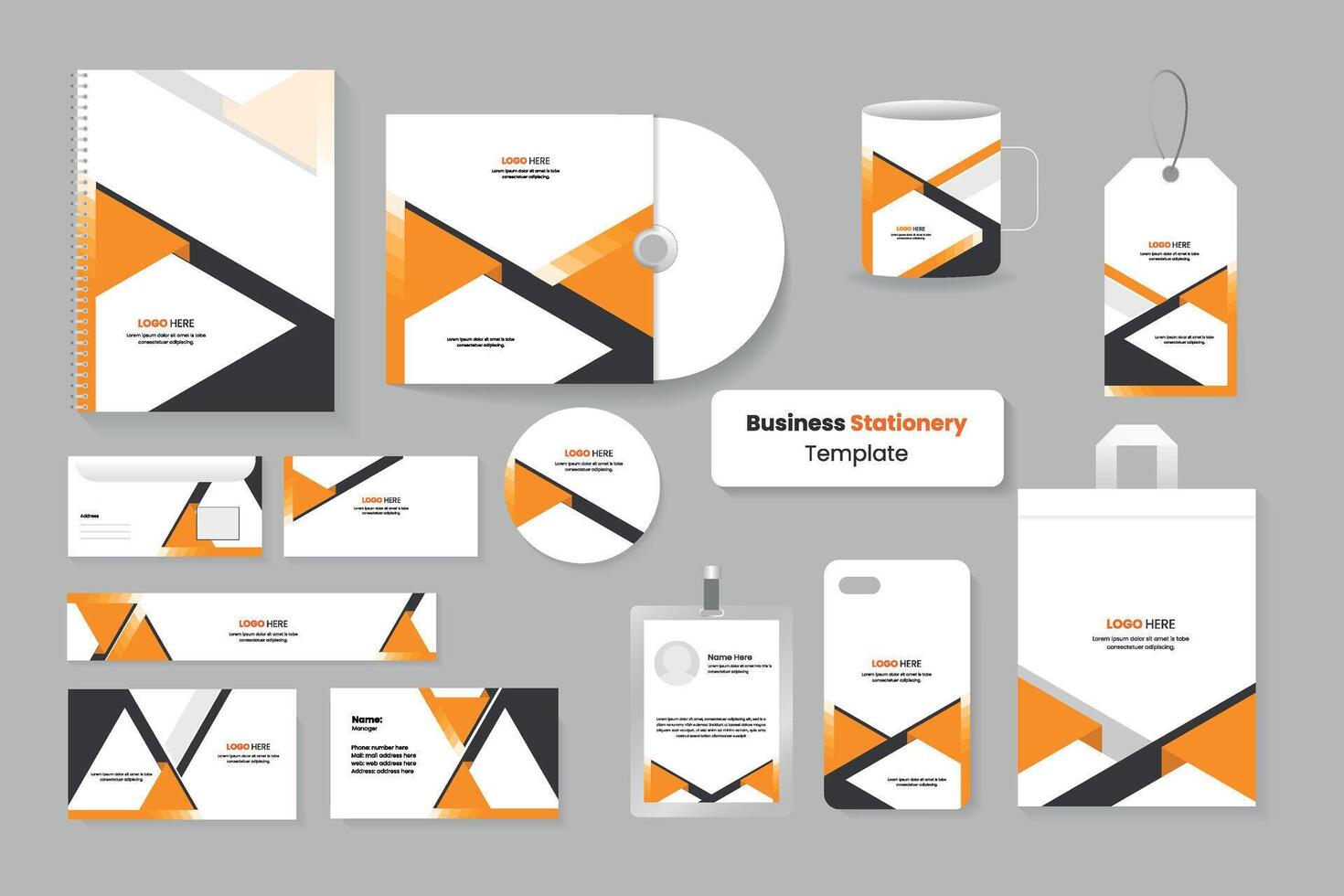 Brand Identity concept of stationery Mock Up set template vector