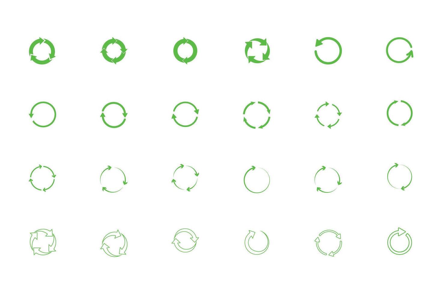 Set of convert or back icon green color with white background vector