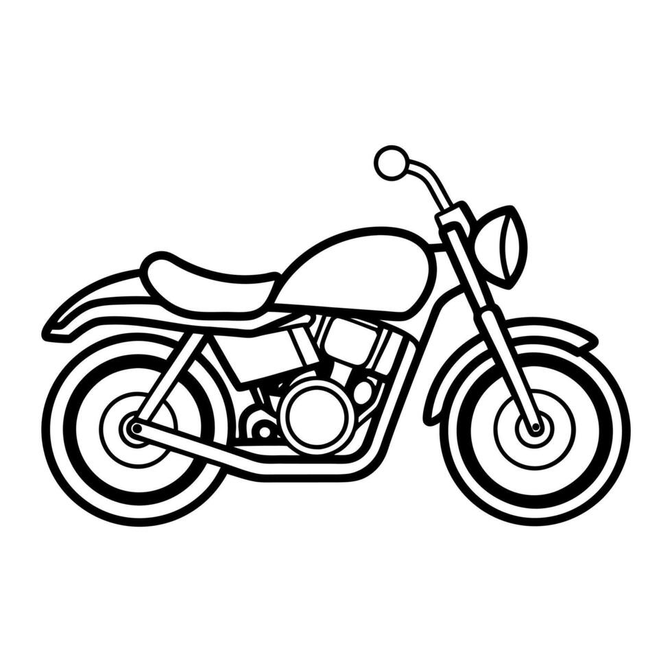 Motor bike black and white vector
