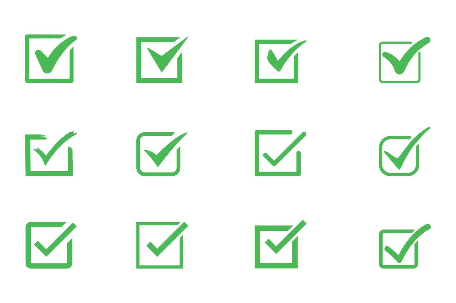 Adobe Illustrator Artwork Green tick mark checklist squire box bundle vector