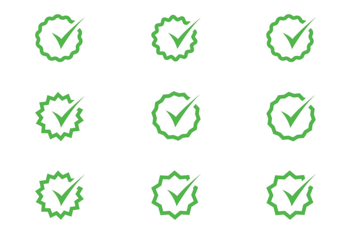 Green tick mark check box polygon style vector