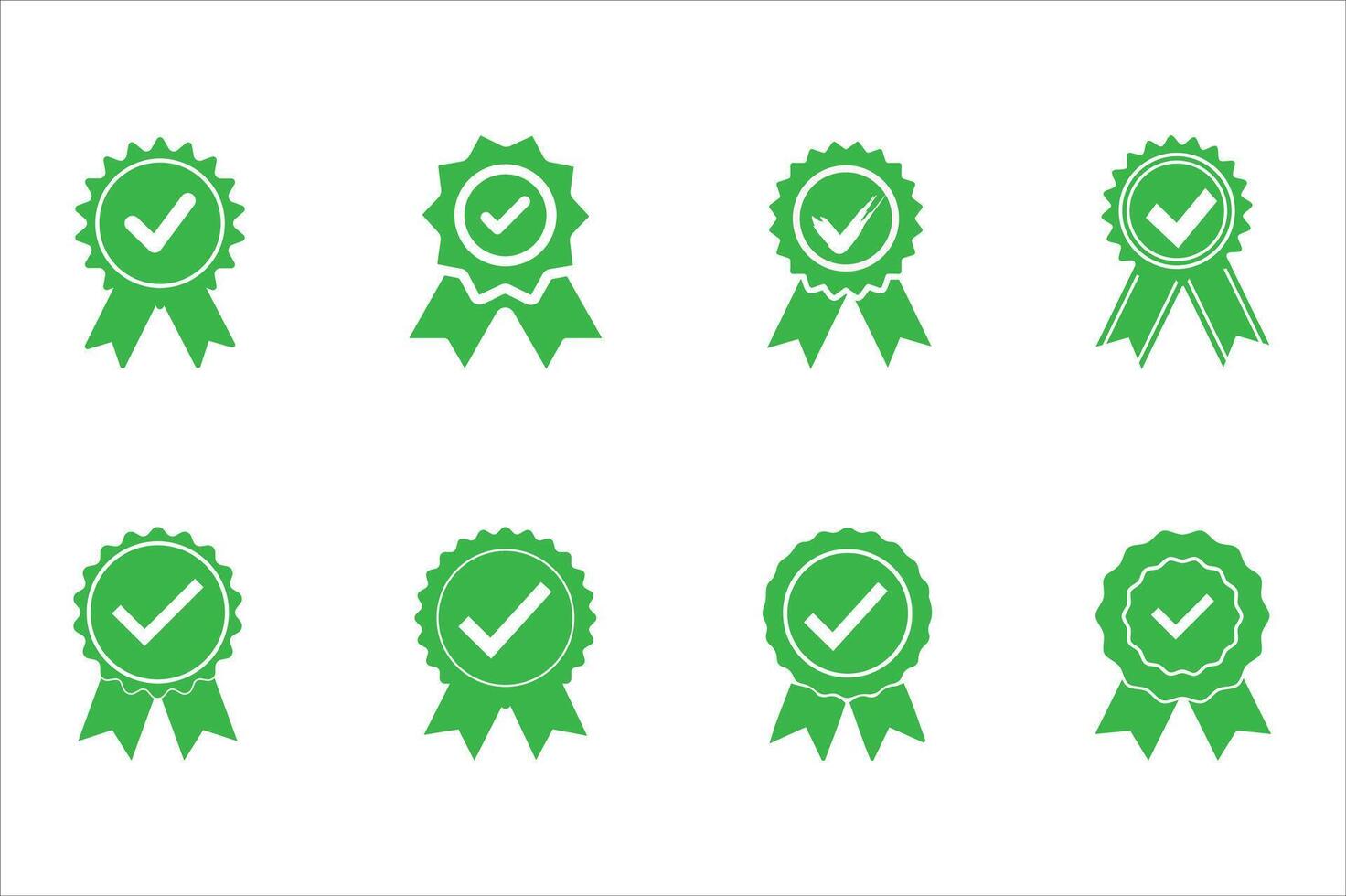 Verified green badge with white background vector