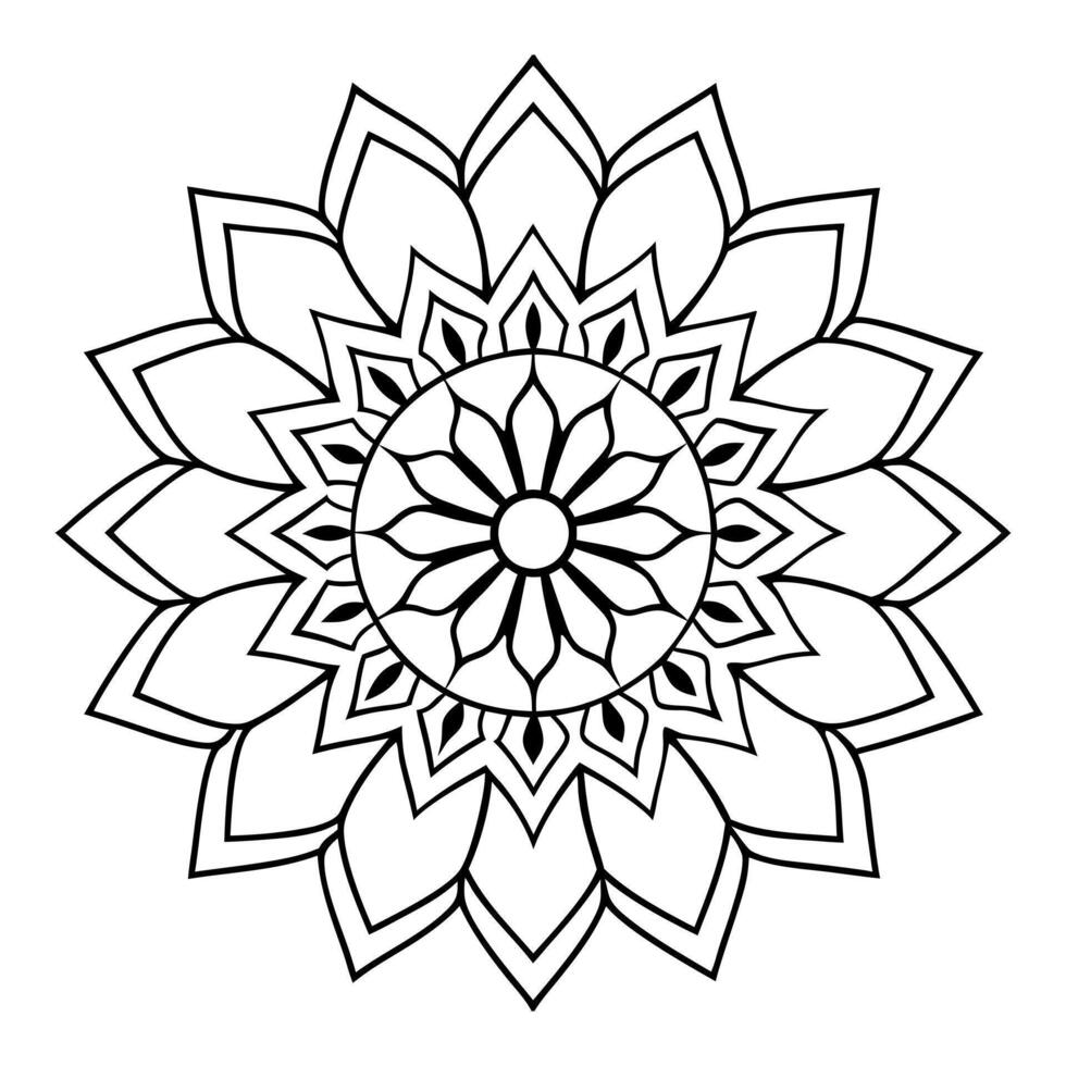 Mandala design Black and white background. Decorative design element illustration, line art. vector
