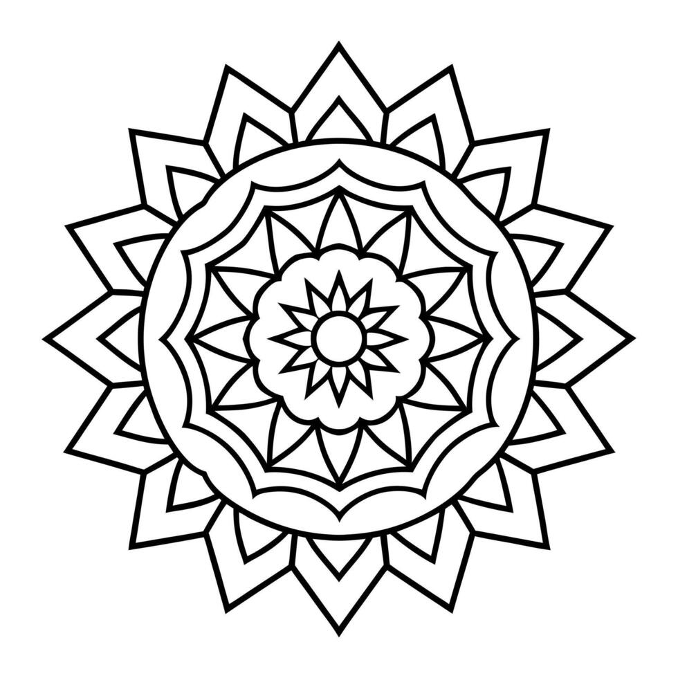 Mandala Design Black and white background. Decorative flower drawing for Ethnic floral design element, illustration, line art. vector