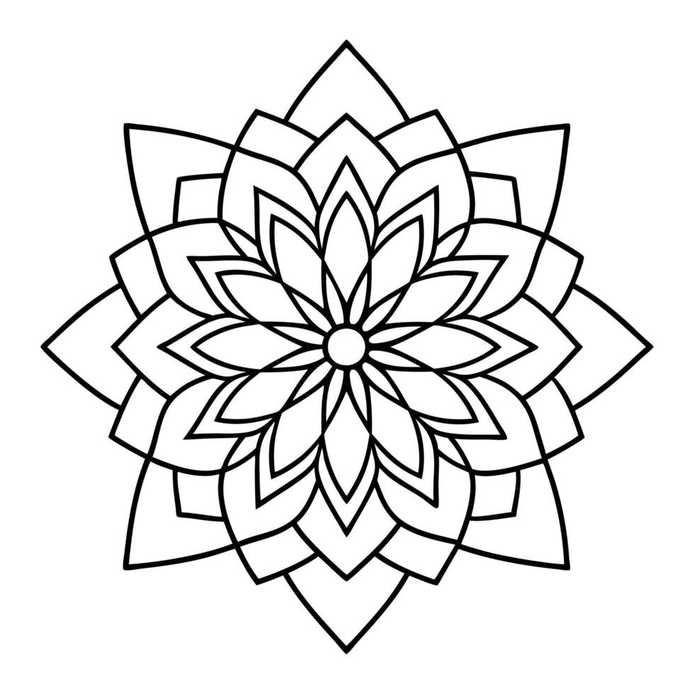 Mandala Design Black and white background. Decorative flower design element, illustration line art. vector
