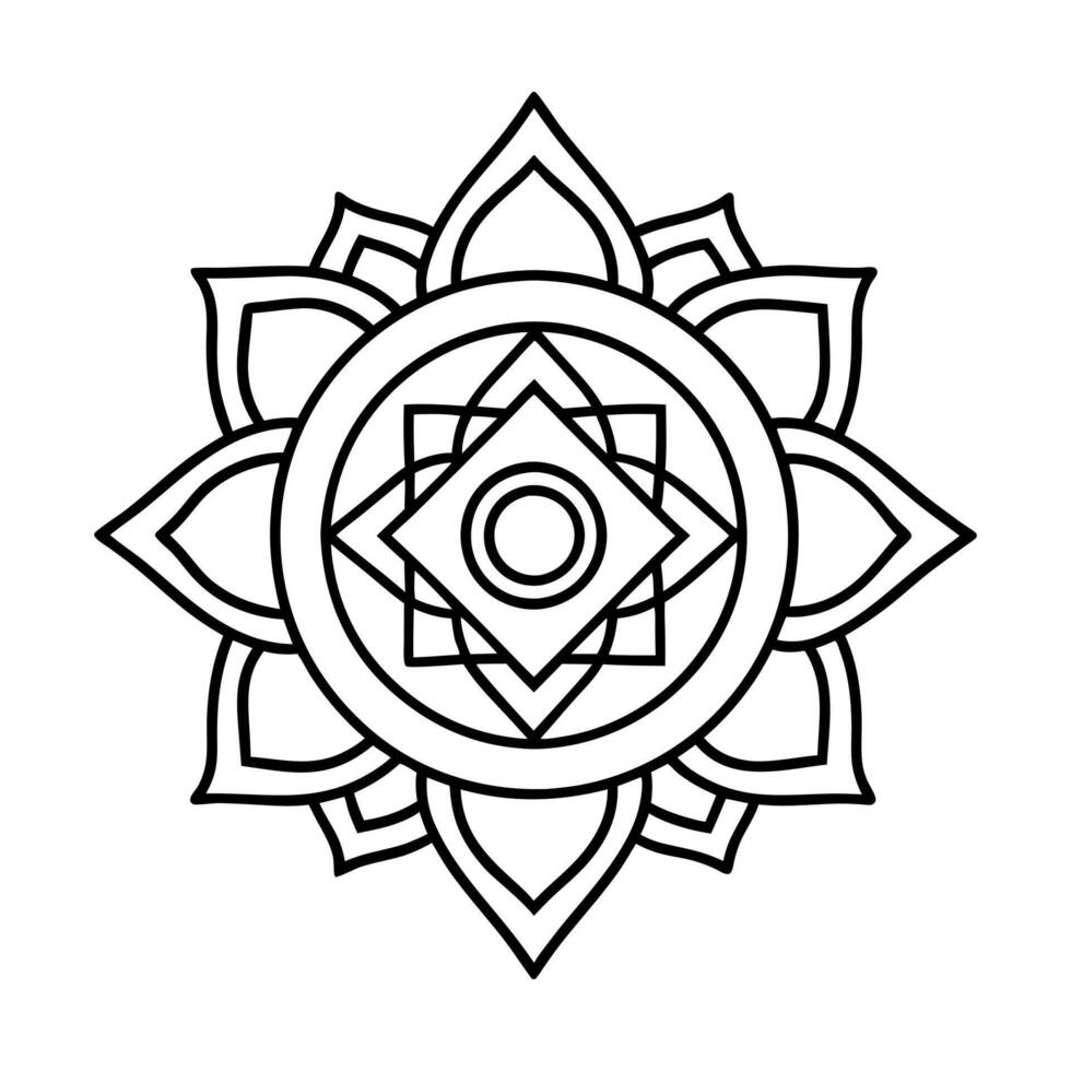 Mandala Design Black and white background. Decorative flower drawing for element, illustration, line art. vector