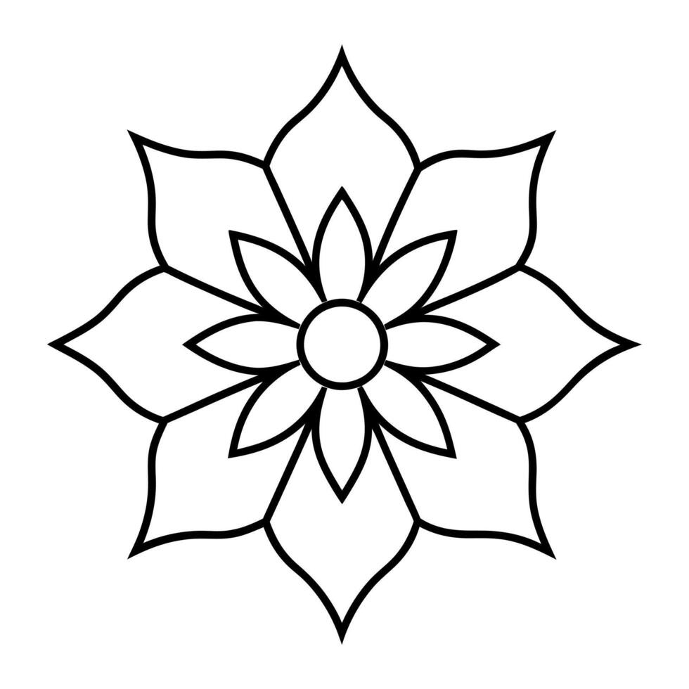 Mandala Design Ethnic floral design element, illustration, line art. vector