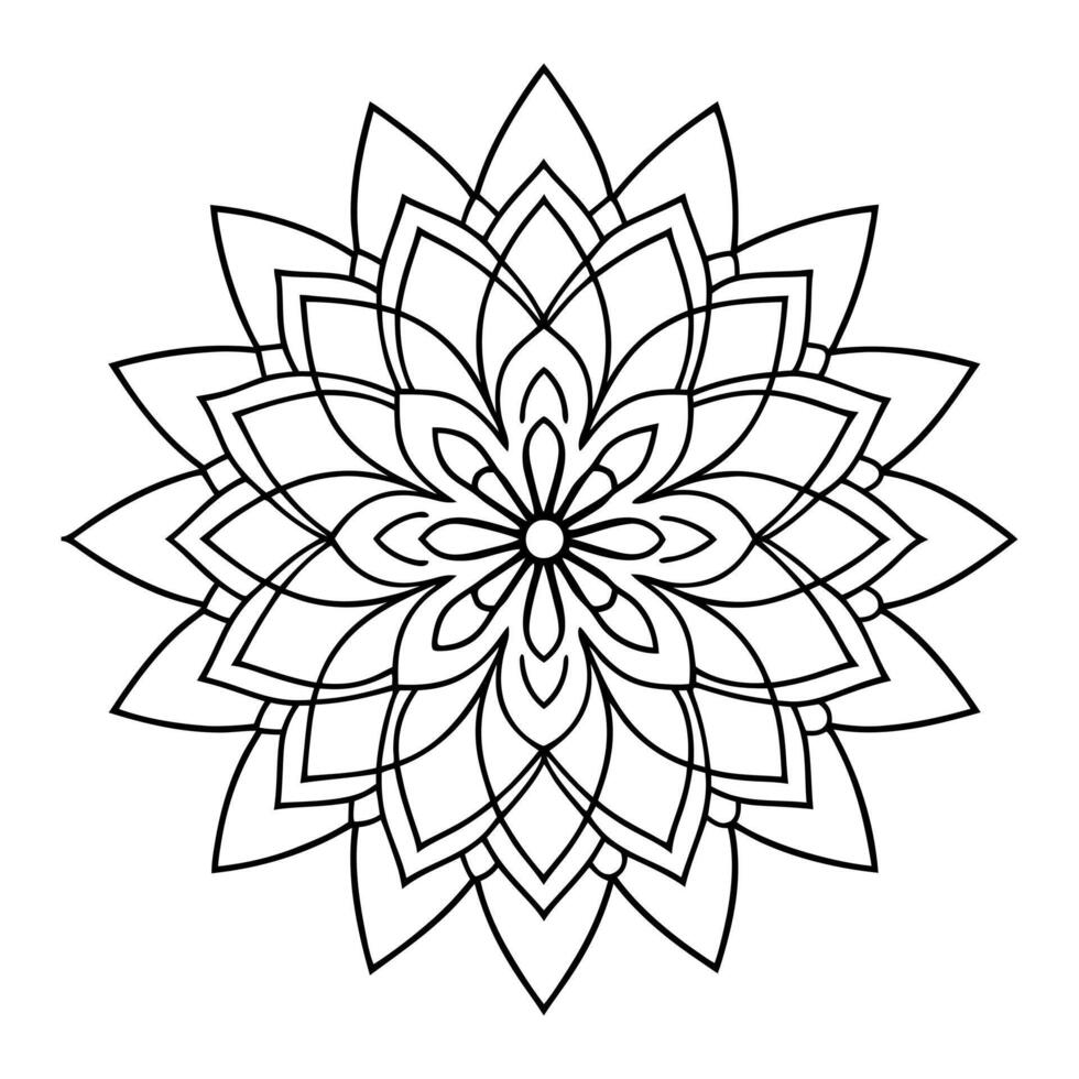 Mandala Design Black and white background. Decorative flower drawing for design element, illustration, line art. vector